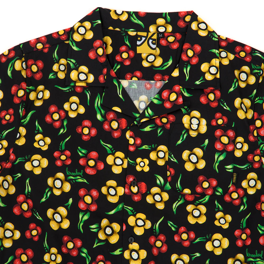 Aloha Flowers S/S Buttondown Shirt Blk/Multi