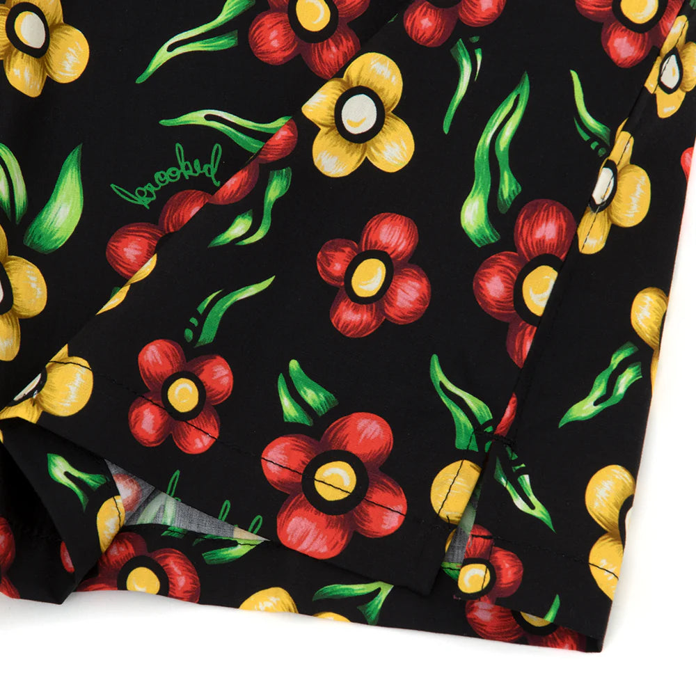 Aloha Flowers S/S Buttondown Shirt Blk/Multi