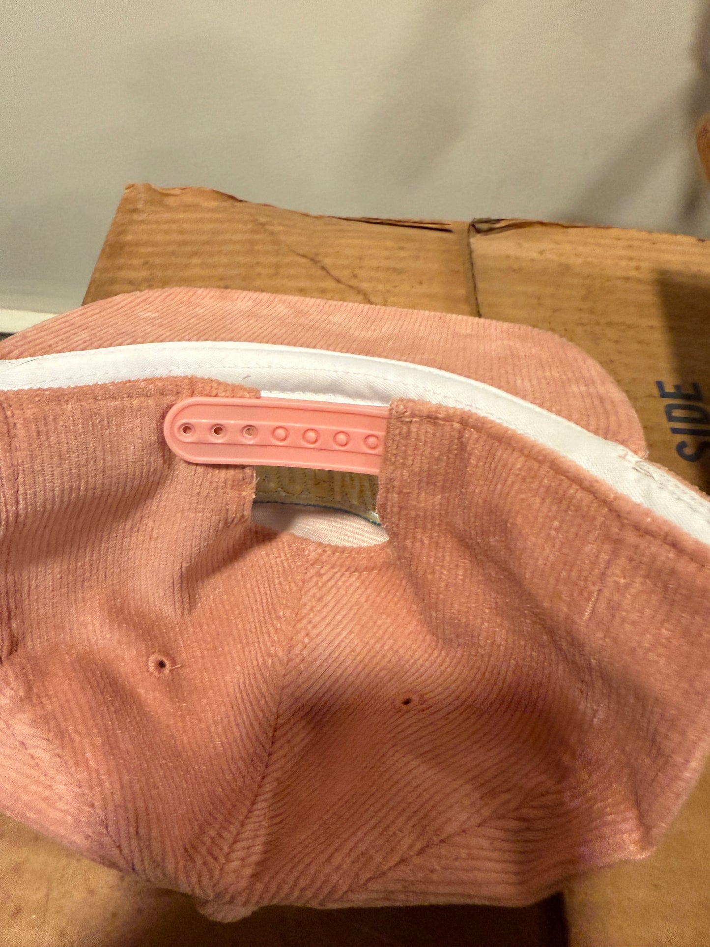 Raceway No Rope Corduroy Adjustable Snapback Hat Pnk/Teal OS