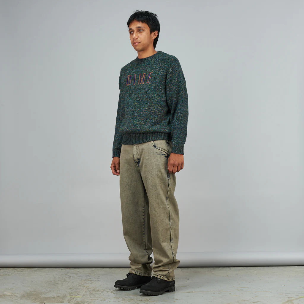 Fantasy Knit Crewneck Sweater Grn(size options listed)