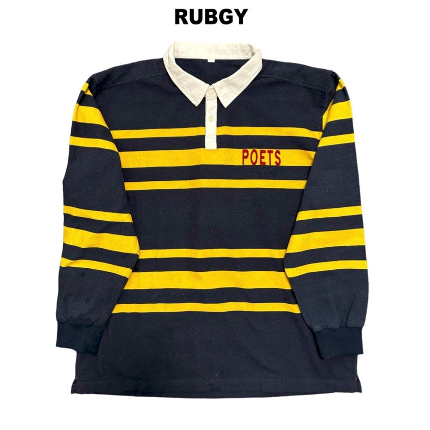 Embroidered L/S Rugby Shirt Nvy/Ylw