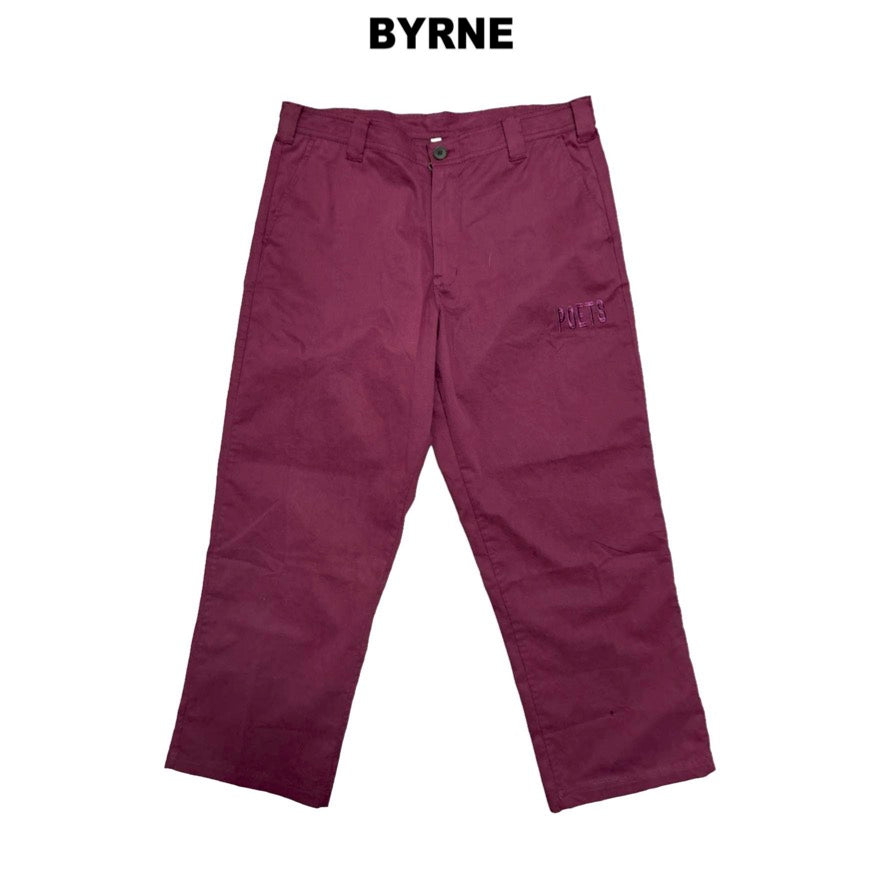 Bryne Relaxed Fit Cotton Pant Drk Burg
