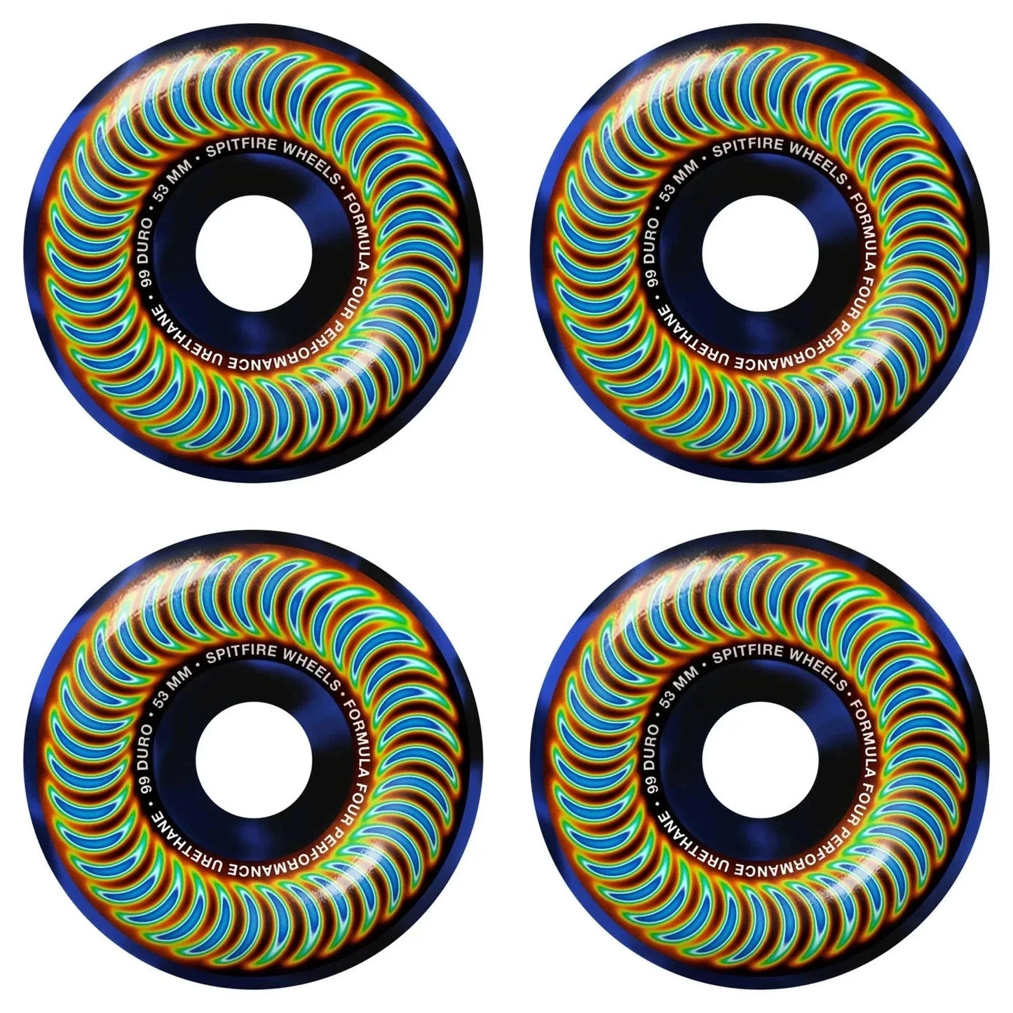F4 99Du Classic Radioactive Swirl Wheels Blk 53mm