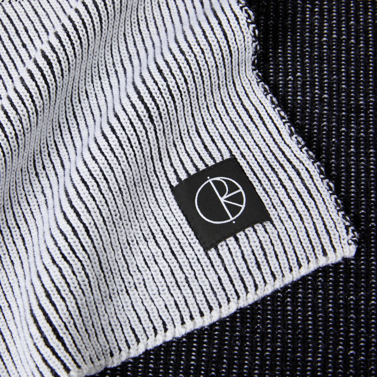 Merino Lines Scarf Wht/Blk OS