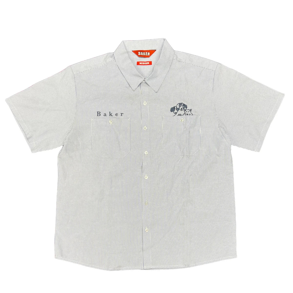 Where My Dogs At s/s Buttondown Work Shirt Pnstrp Blu/Wht