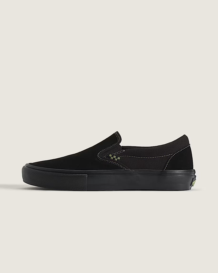 Skate Slip On Shoe Blk/Olv Grn