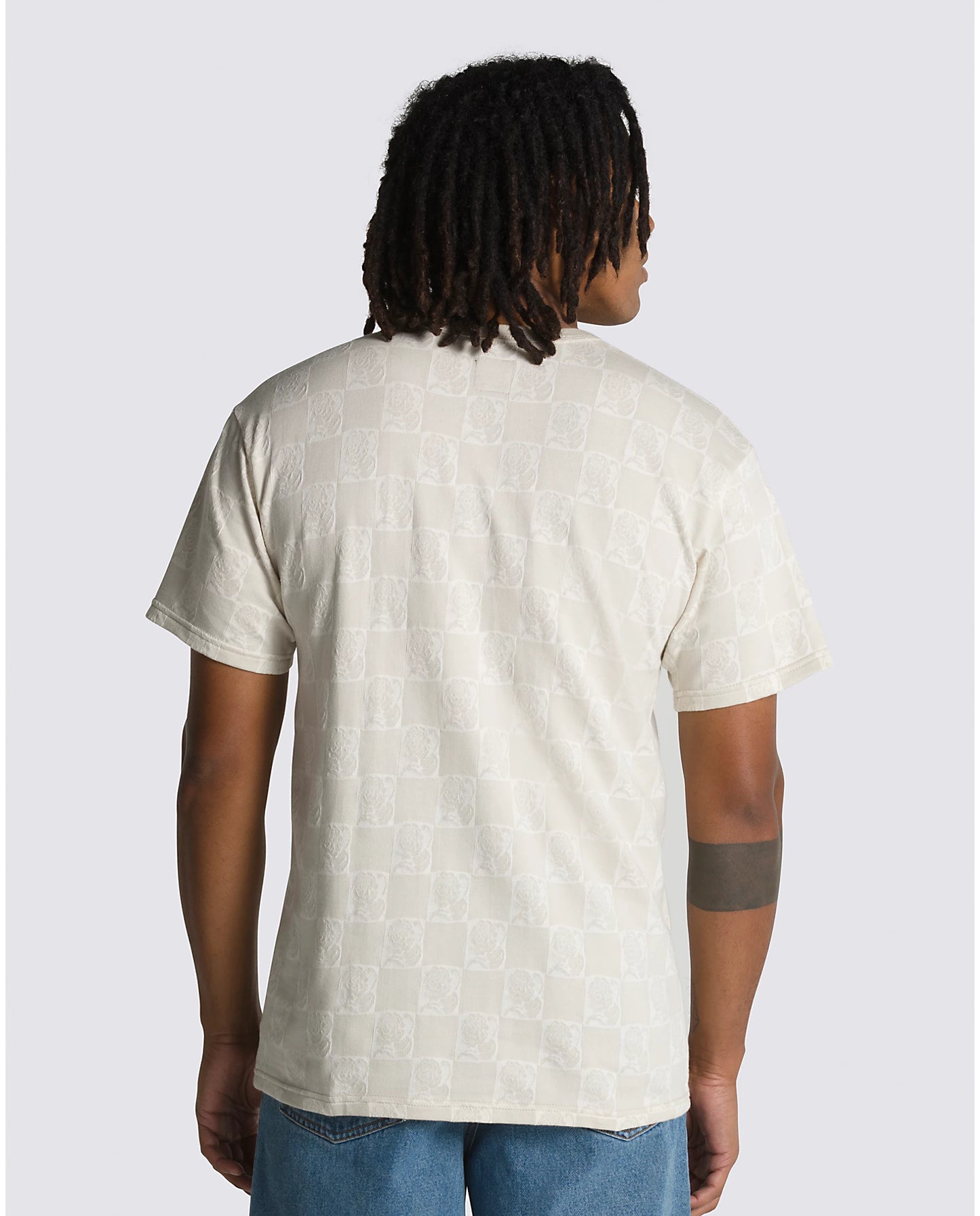 Checkerboard Rose S/S Knit Shirt OatM./Anti.(size options listed)