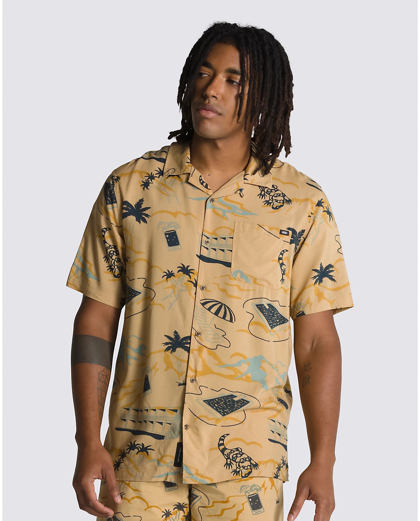 Scenic Button Down S/S Shirt Taos / Taupe(size options listed)