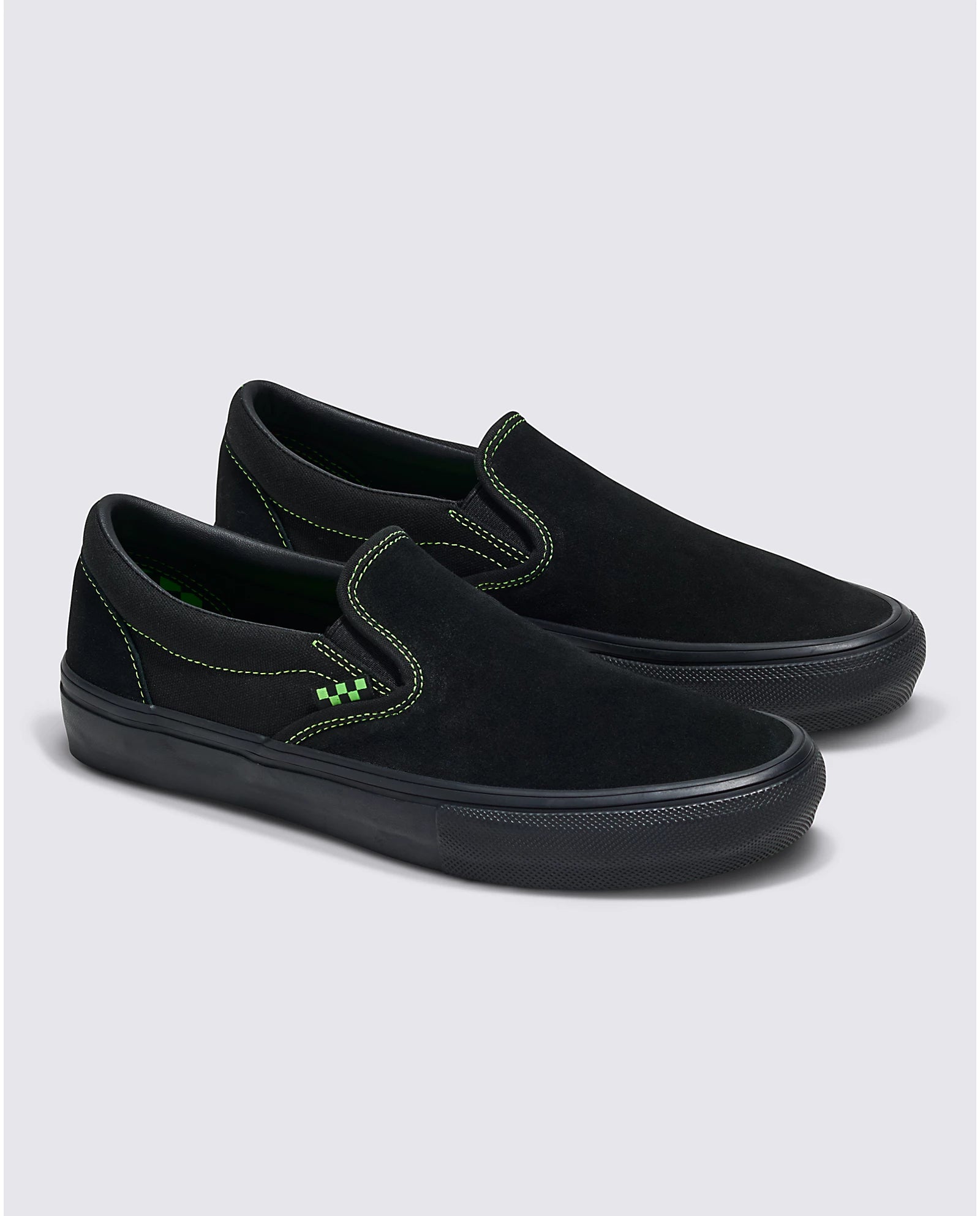 Skate Slip On Shoe Neon Blk/Grn(size options listed)