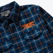 Eagle Button Up Flannel L/S Blue (size options listed)