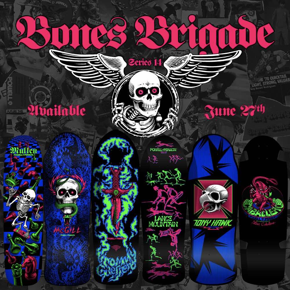 Powell Peralta Bones Brigade `Black Light 14th Series Reissue Pro Decks(all options listed)