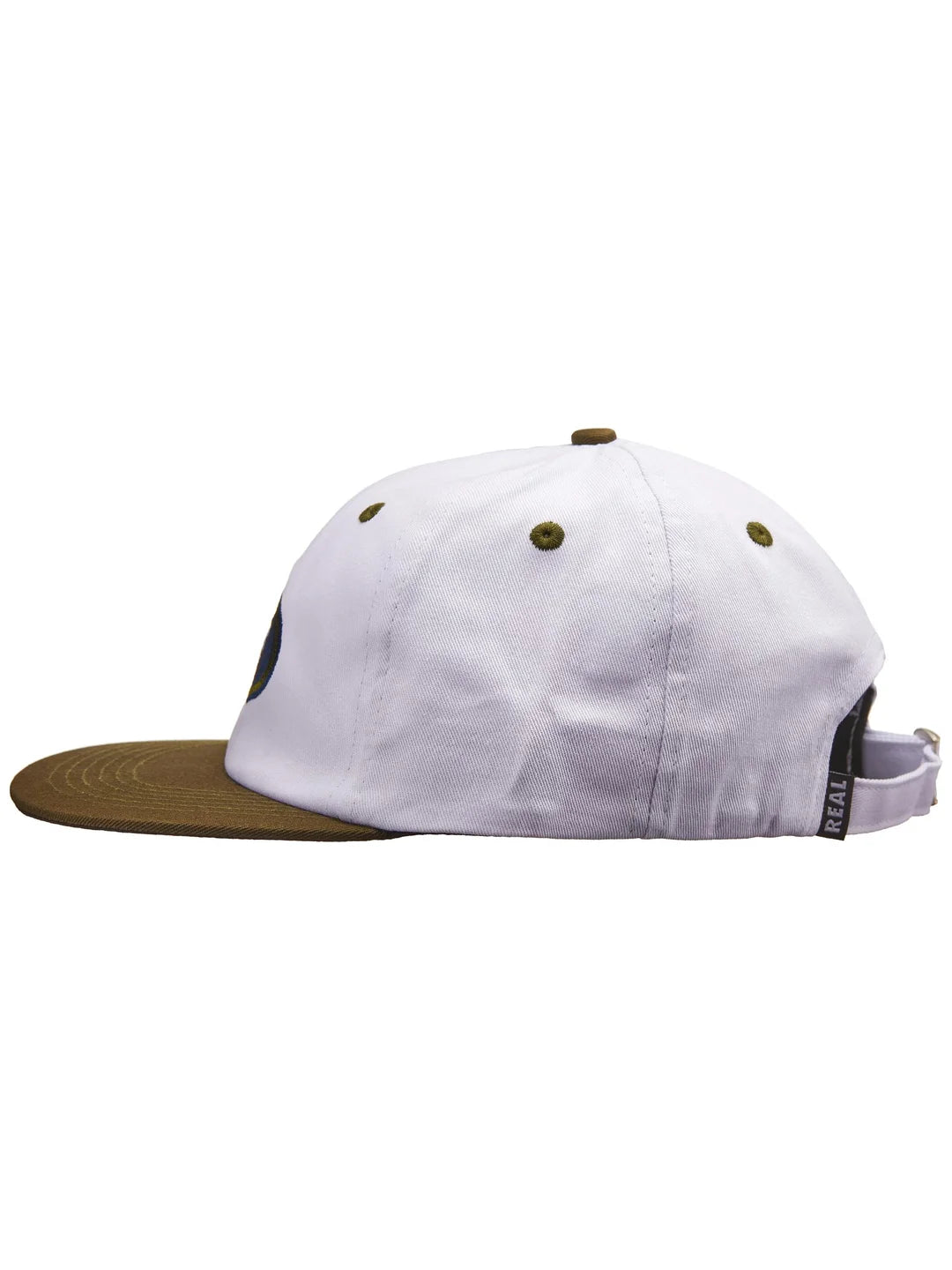 Oval Emb Adjustable Strapback Hat Wht/Olv OS