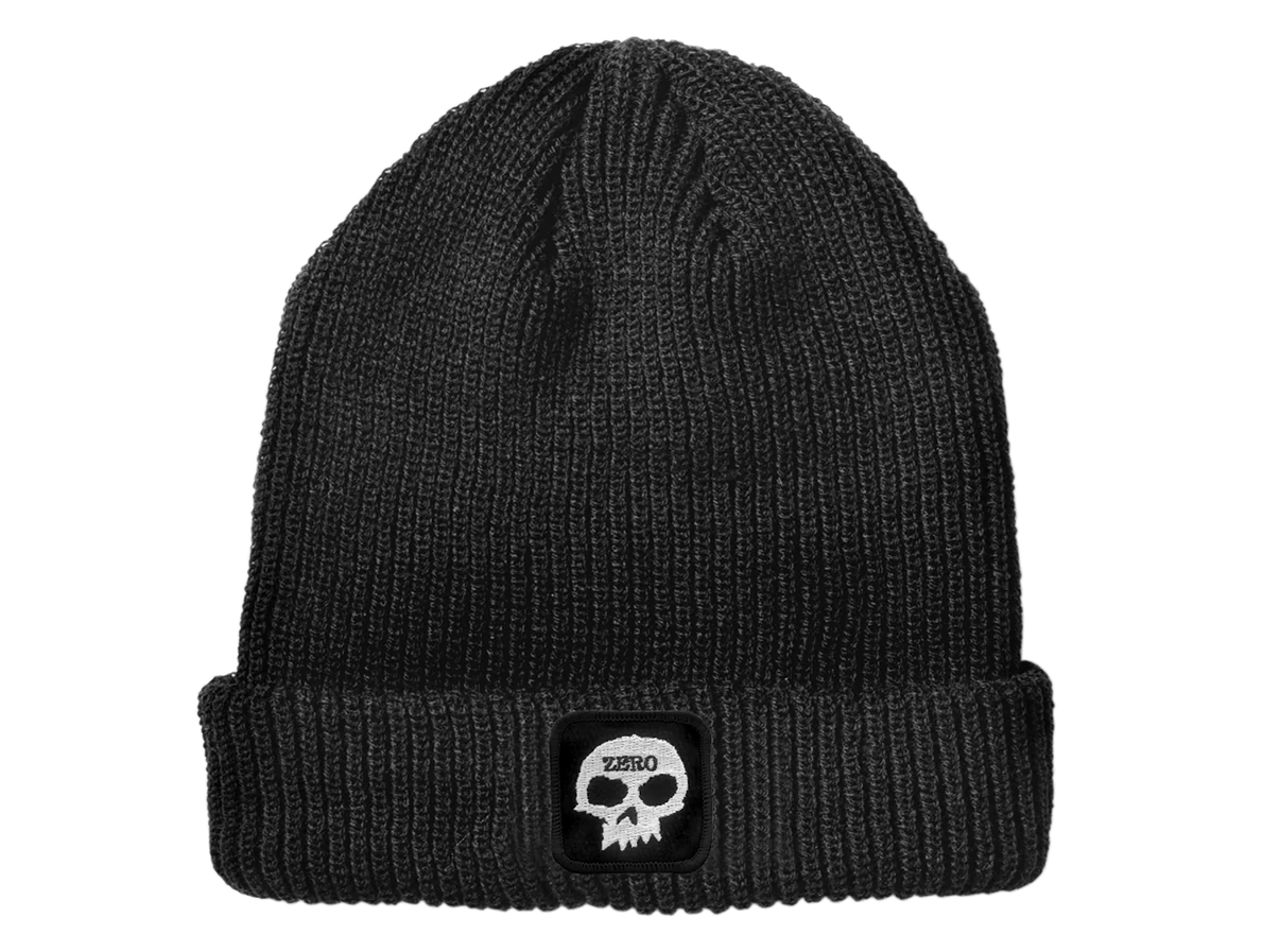 Single Skull Patch Beanie Blk OS
