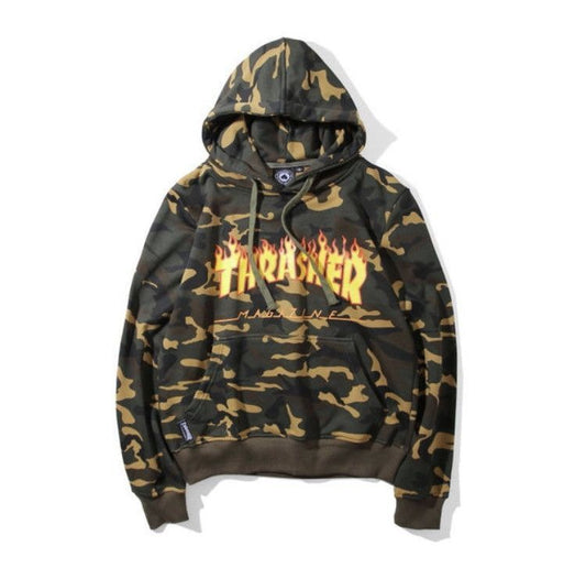 Flame Pullover Hoodie Camo (size options listed)