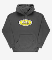 Oval Solid Pullover Hoodie Charcoal/Ylw (size options listed)
