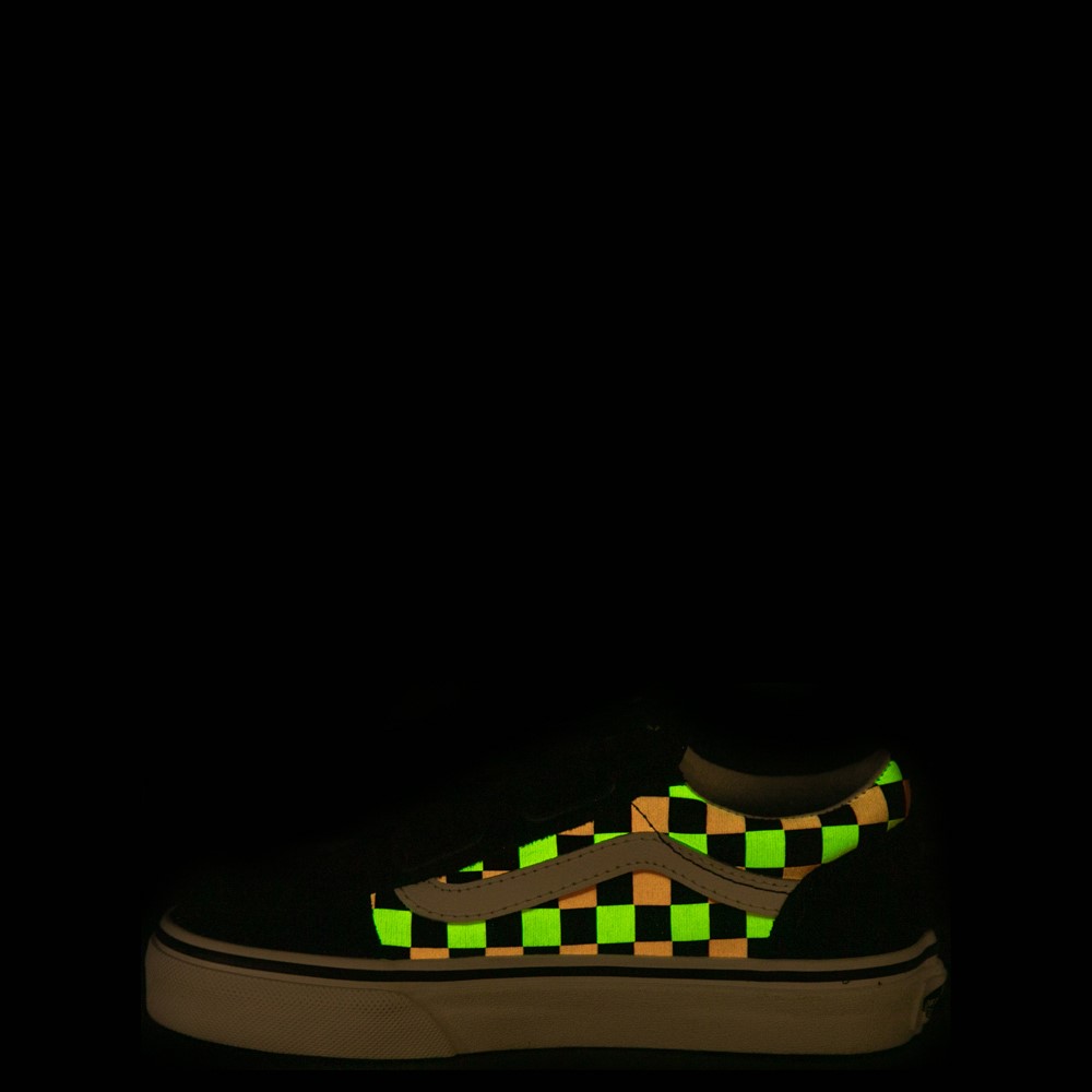 Kids Old School V Shoe Neon Glo. Chkbrd (size options listed)