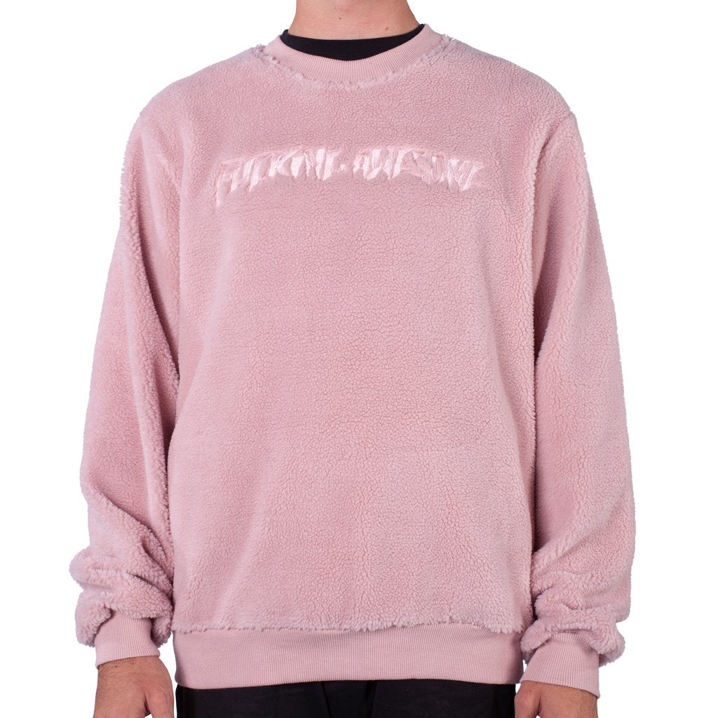 Pile Polar Fleece L/S Crewneck Pnk (size options listed)