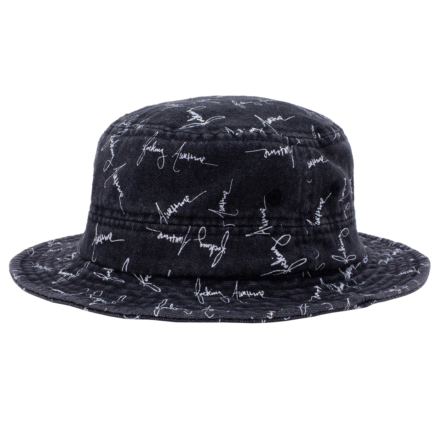 Denim Script Bucket Hat Blk OS