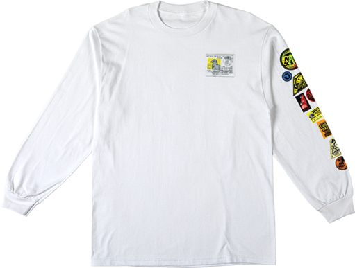 Park Boards L/S Tee Shirt Wht/Multi Large