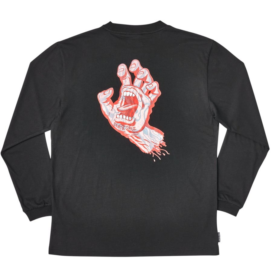 Decoder Screaming Hand L/S Pocket Tee Shirt Blk (size options listed)