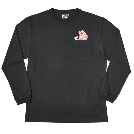 Decoder Screaming Hand L/S Pocket Tee Shirt Blk (size options listed)