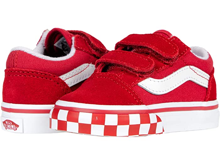 Toddler Old Skool Velcro Check Bumper Shoe Red/Wht (size options