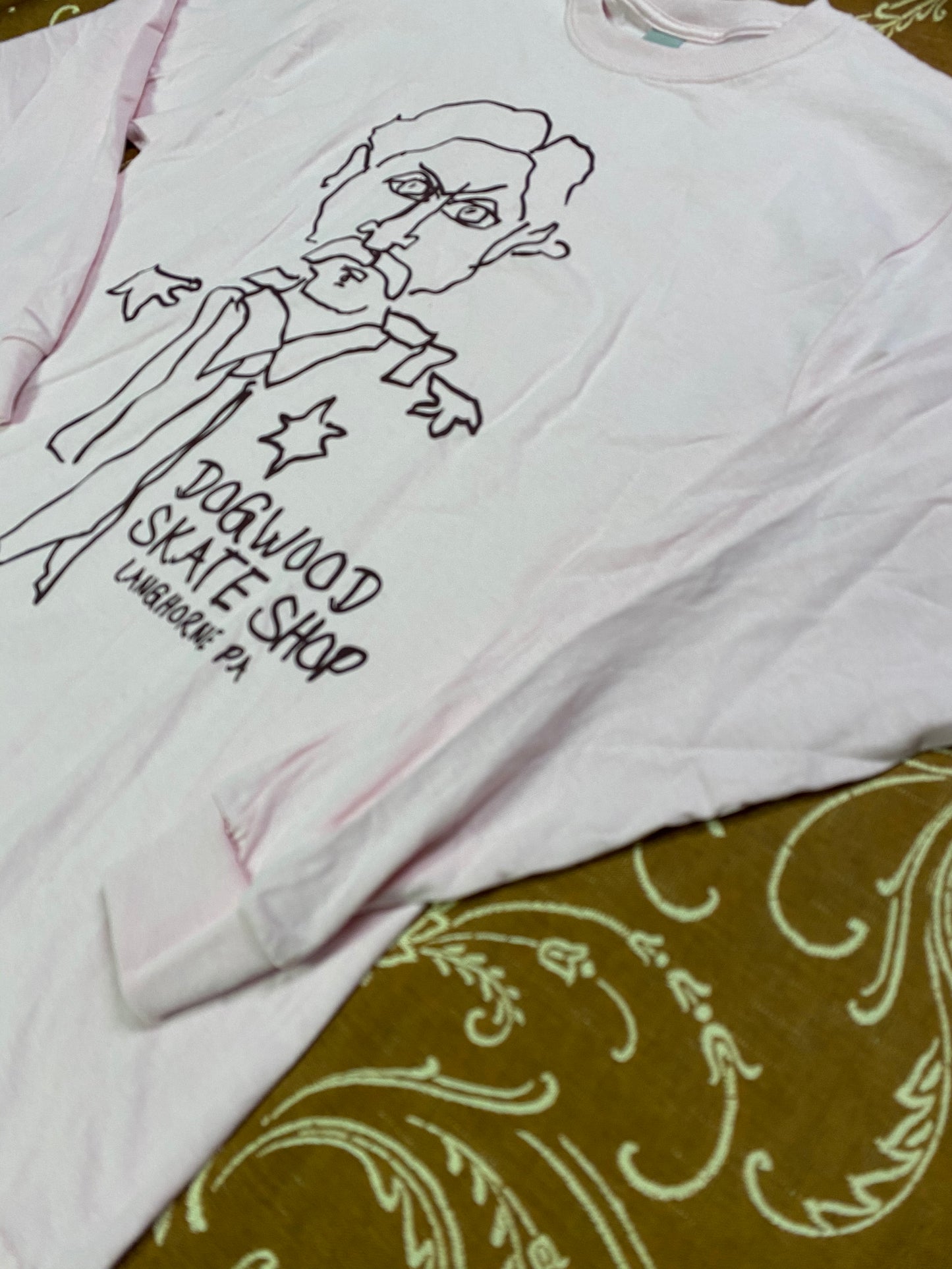 Gonz Skate Shop Sketch L/S Tee Shirt Lt. Pnk/Burg (size options listed)