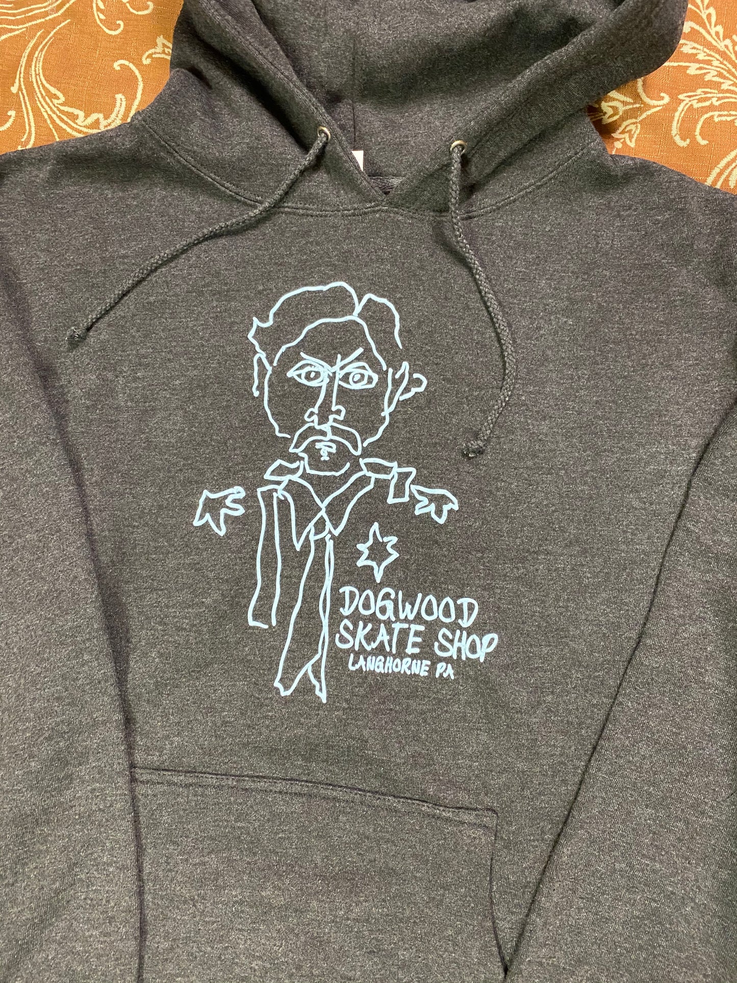 Gonz Skate Shop Sketch Pullover Hoodie Char/Lt.Blu (size options listed)