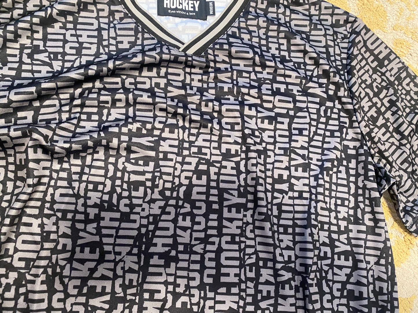 Hockey Soccer Jersey s/s ShirtBlk/Char(size options listed)
