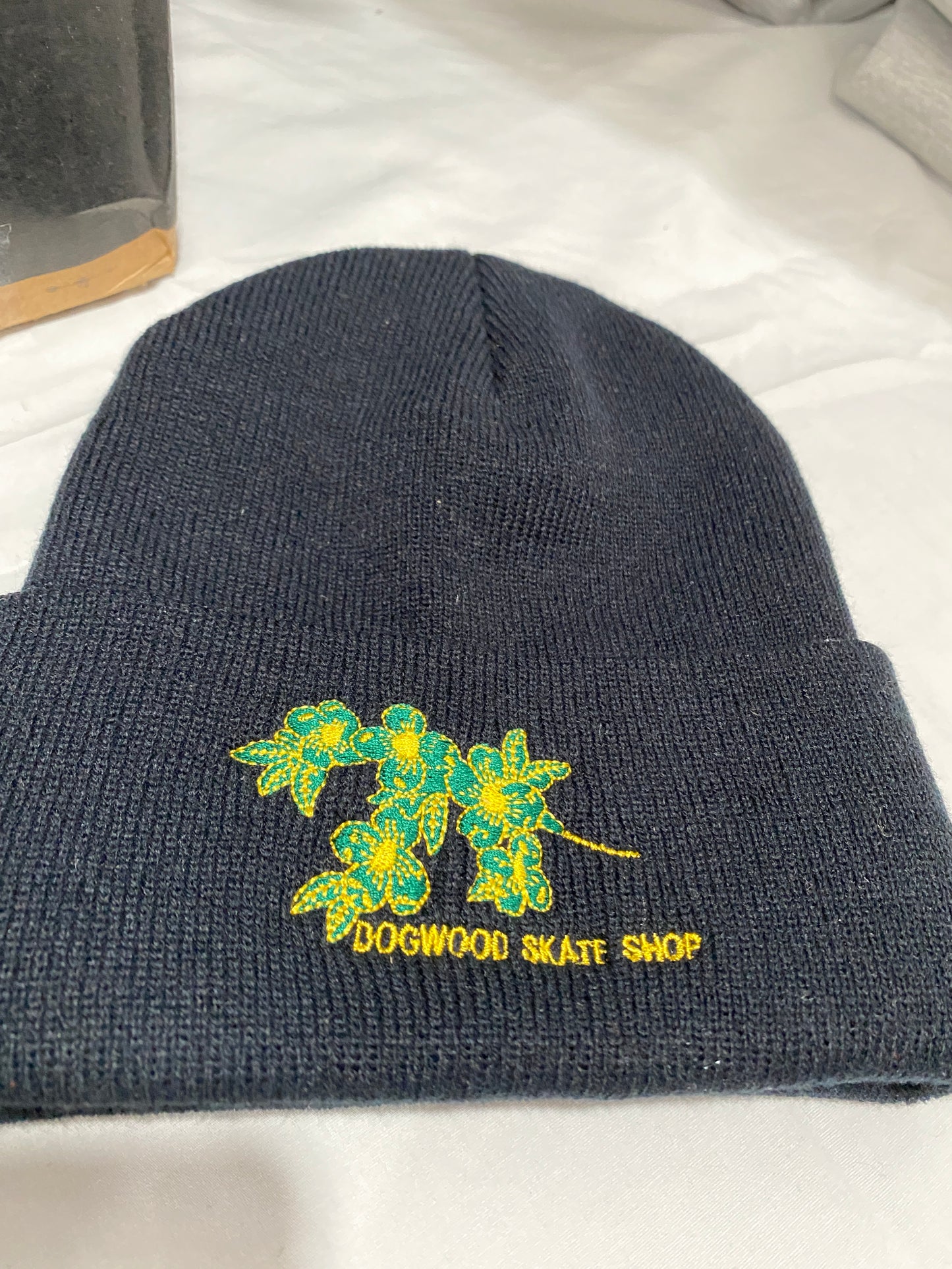 Flowers Emb Fine Knit Beanie blk/grn/ylw OS