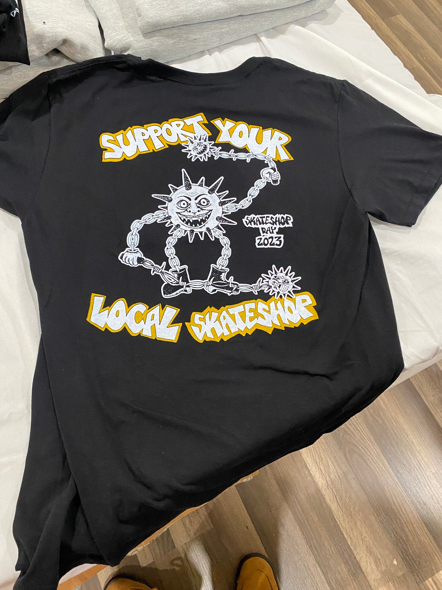 SSD skate SHOP Day Mike Gigilotti Sunman X Russell Athletic Cotton Performance S/S Tee Shirt Blk(size options listed)