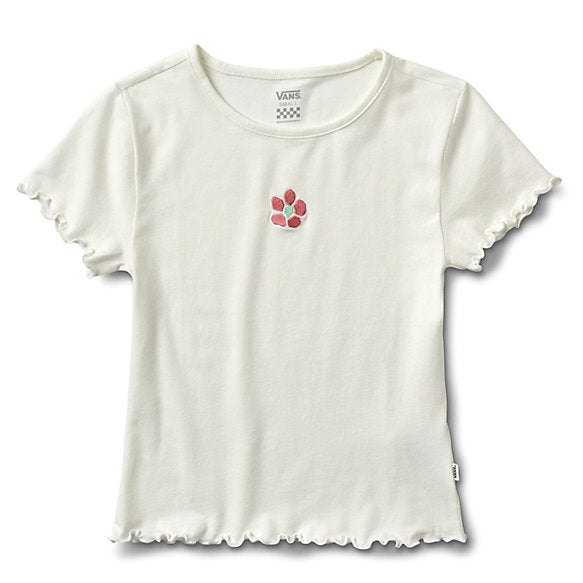 Brighton Flower Lettuce Edge Mini Womens S/S Tee Shirt Wht (size options listed)