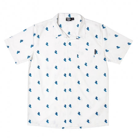 Screaming Hand Party Top Button Down S/S Shirt Wht (size options listed)