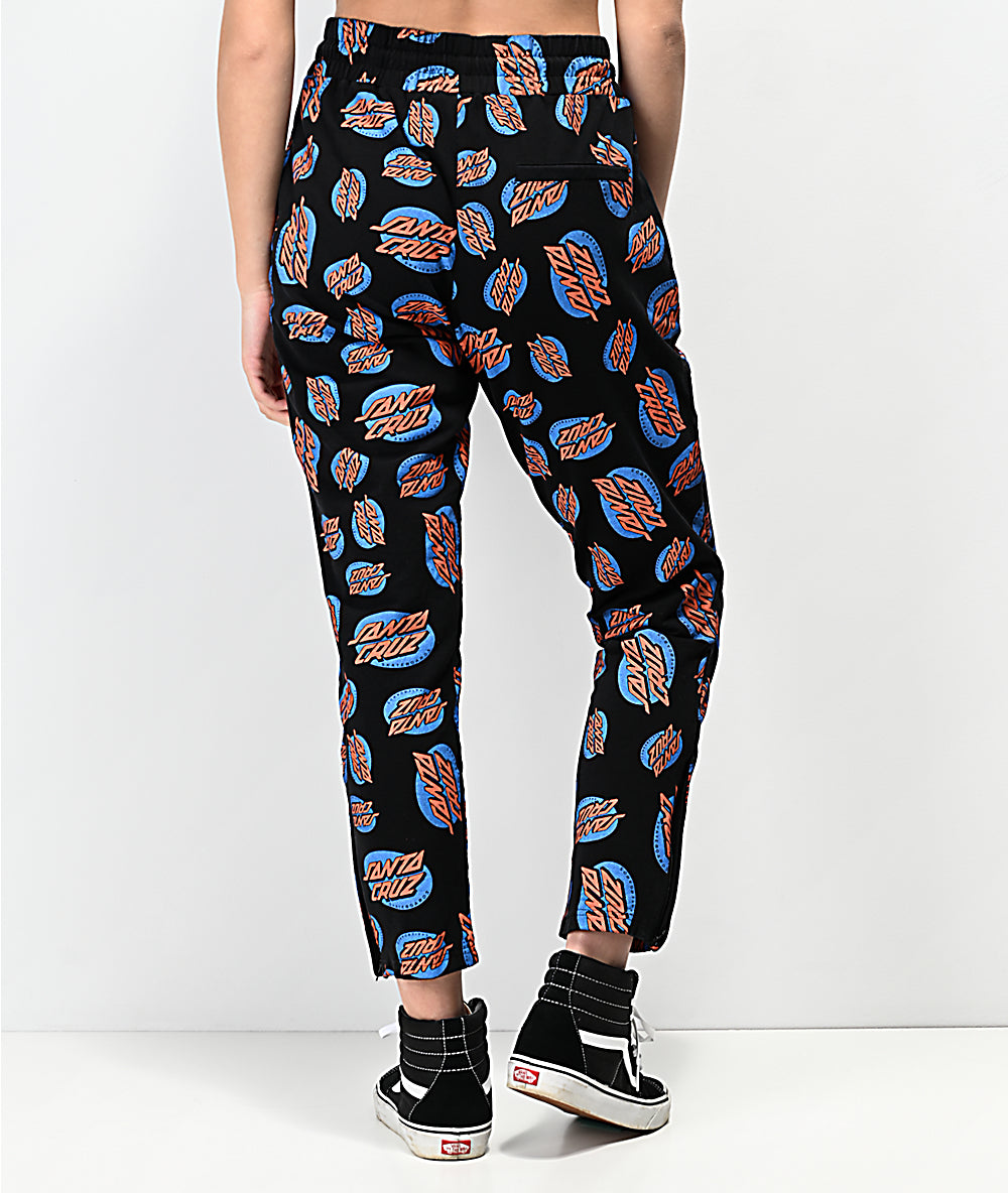 Oval Dot Mid Weight Womens Sweatpants Bottom Blk (size options listed)