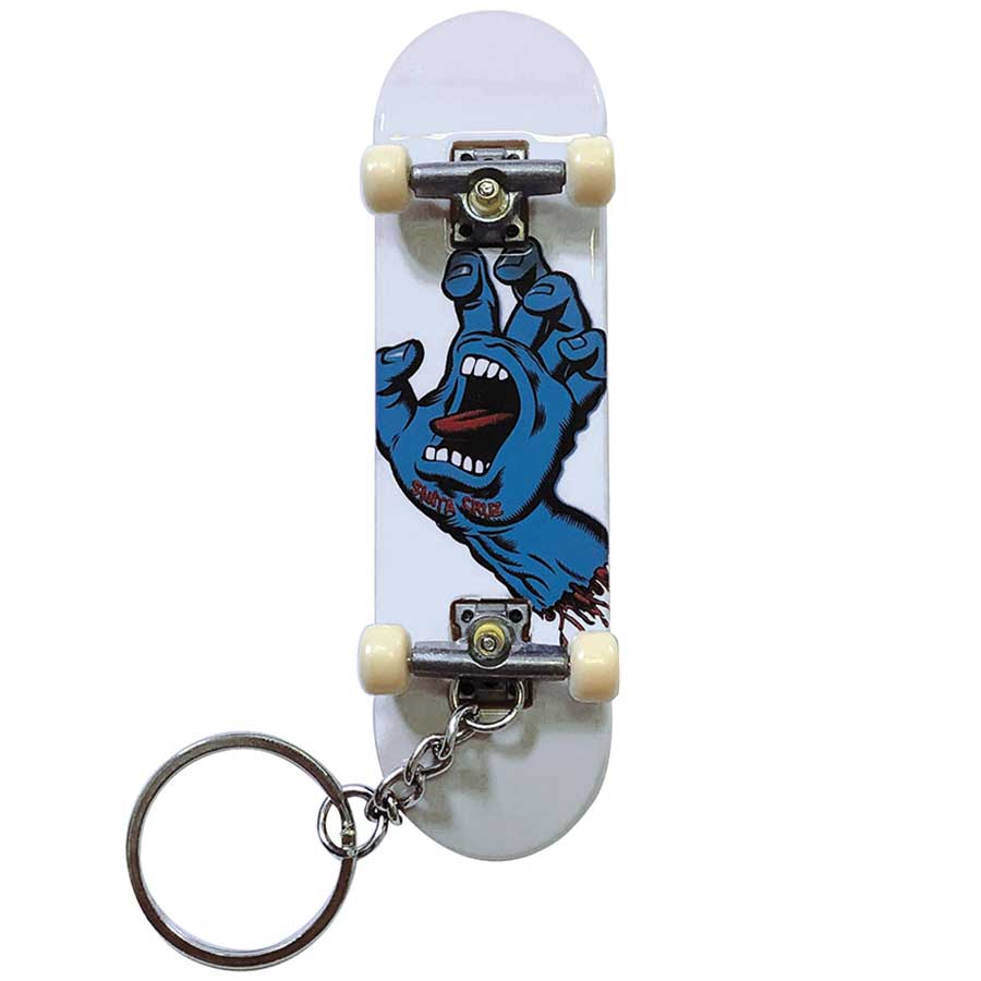 Screaming Hand Finger Board Key Chain Wht OS