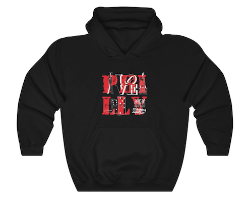 Philly Hoodie Blk (size options listed)