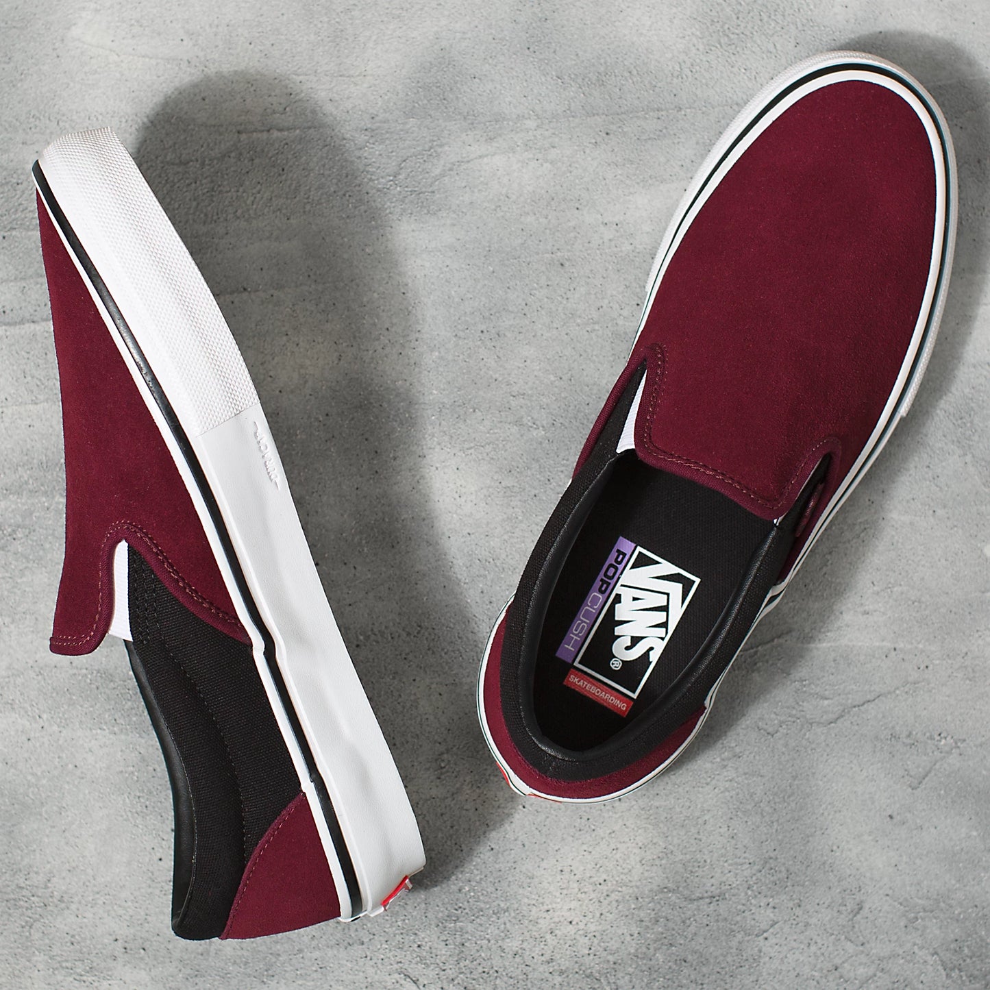 Skate Slip On Shoe Port/Blk(size options listed)