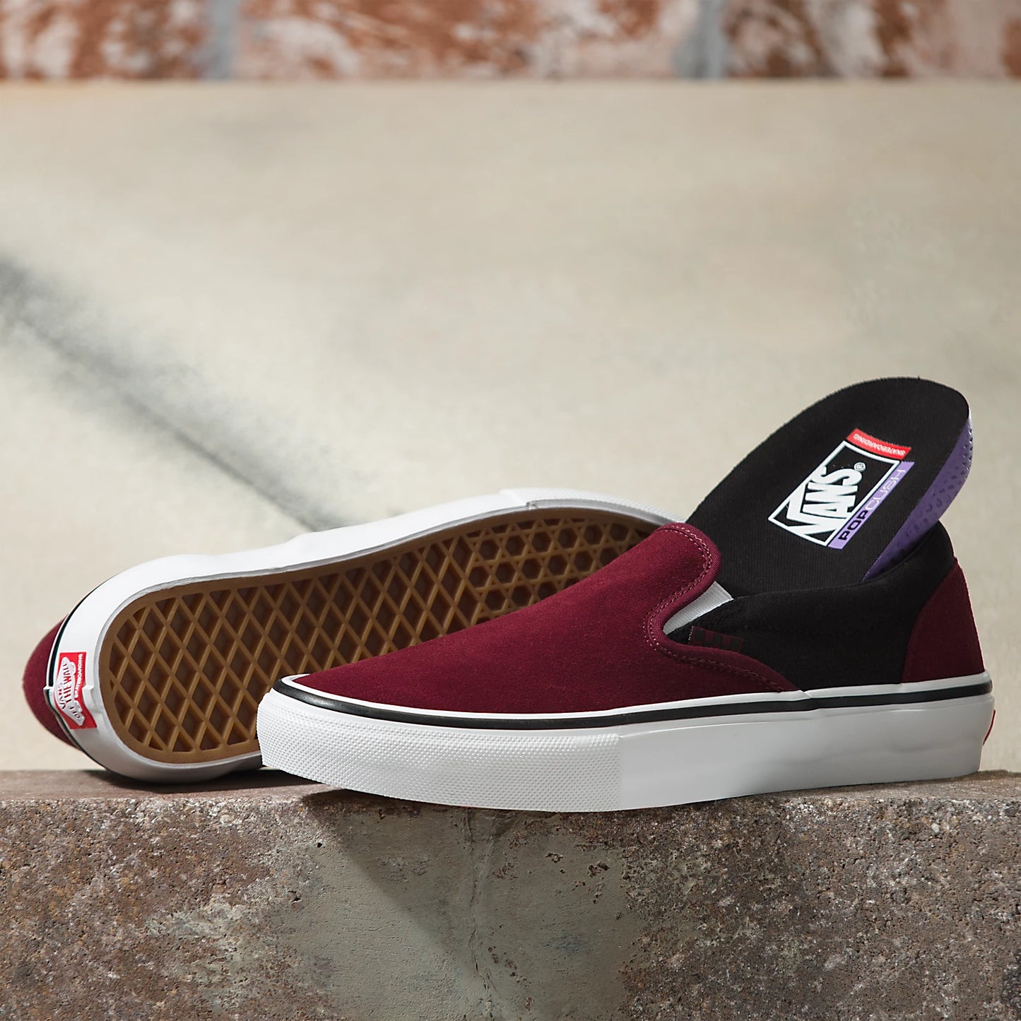 Skate Slip On Shoe Port/Blk(size options listed)