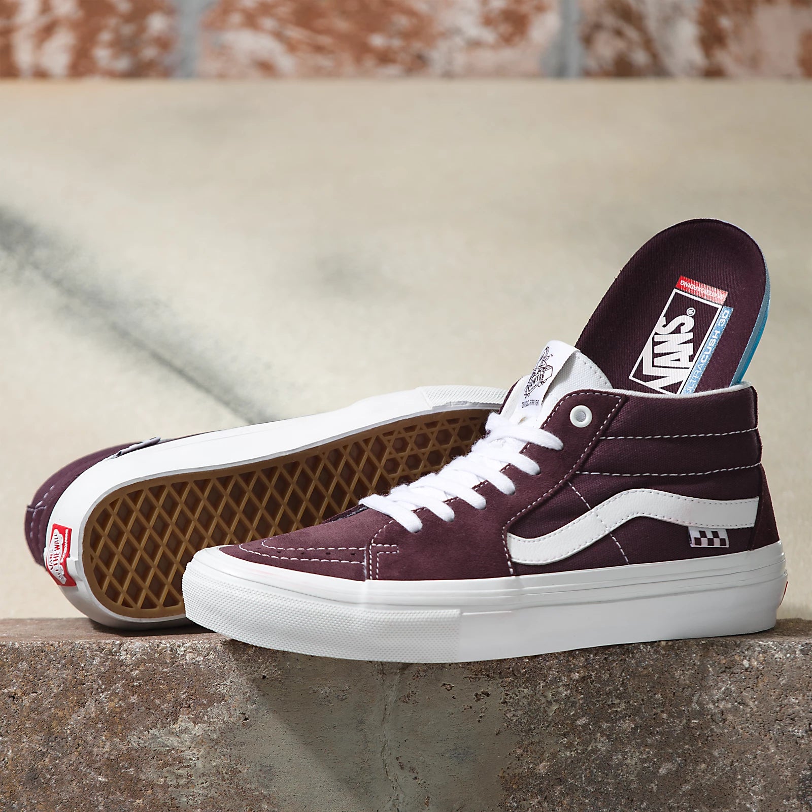 Skate Grosso Mid Pro Shoe Wrapped Wine CANVAS size options listed