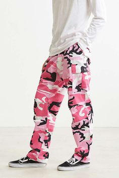 Flowers BDU Camo Cargo Pants Pink (size options listed)