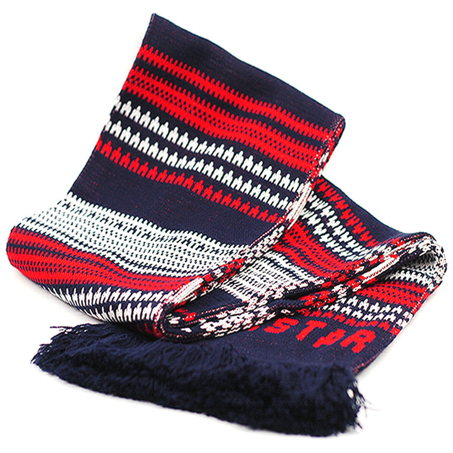 Fair Isle Scarf OS Navy/Red