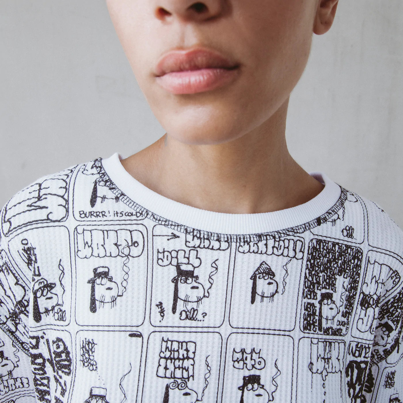 Dill Wanto Thermal L/S Shirt Wht/Blk(size options listed)