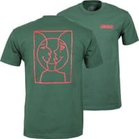 Moon Smile Raw S/S Tee Shirt Frst.Grn/Red (size options listed)