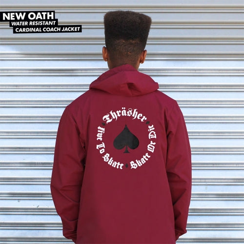 New Oath Coach Jacket w/Hood Cardinal XL