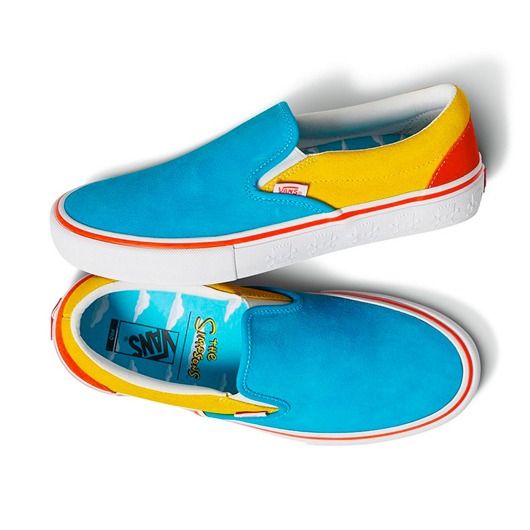 The Simpsons X Vans Slip On Pro Shoe Blu/Ylw (size options listed)