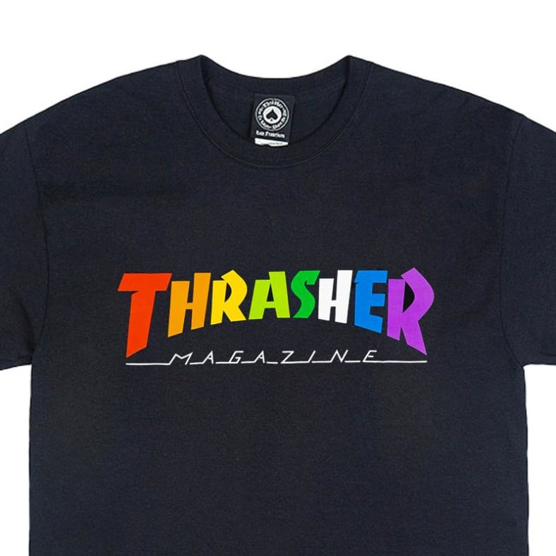 Rainbow Mag S/S Tee Shirt Blk (size options listed)