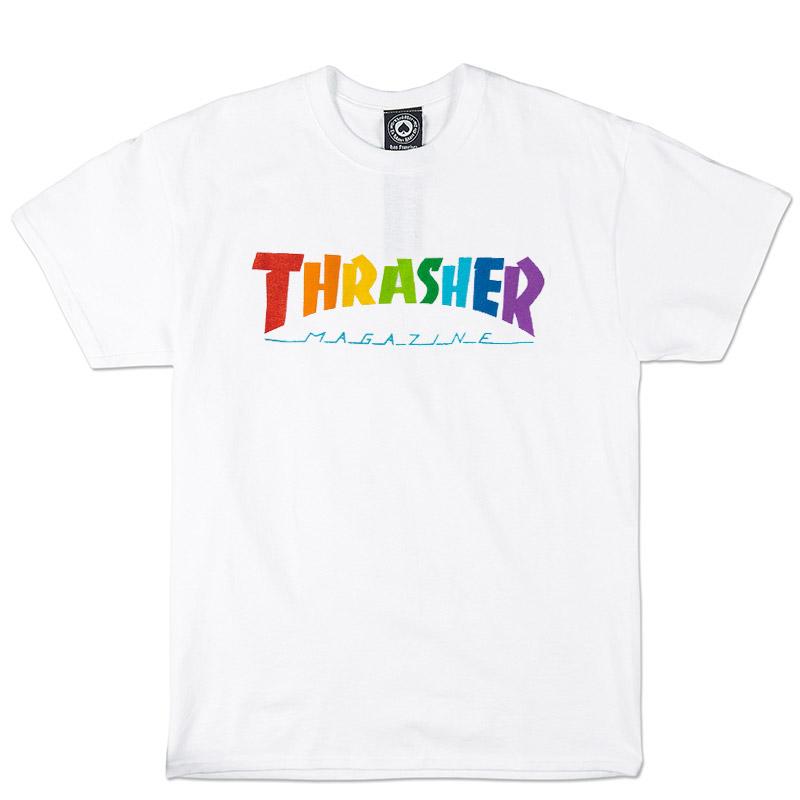 Rainbow Mag S/S Tee Shirt Wht (size options listed)
