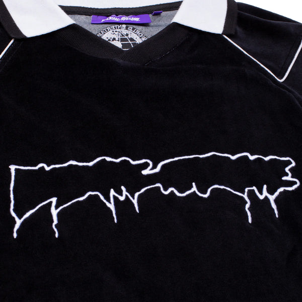 MUSINSA | SCULPTOR Velour Soccer Jersey Black