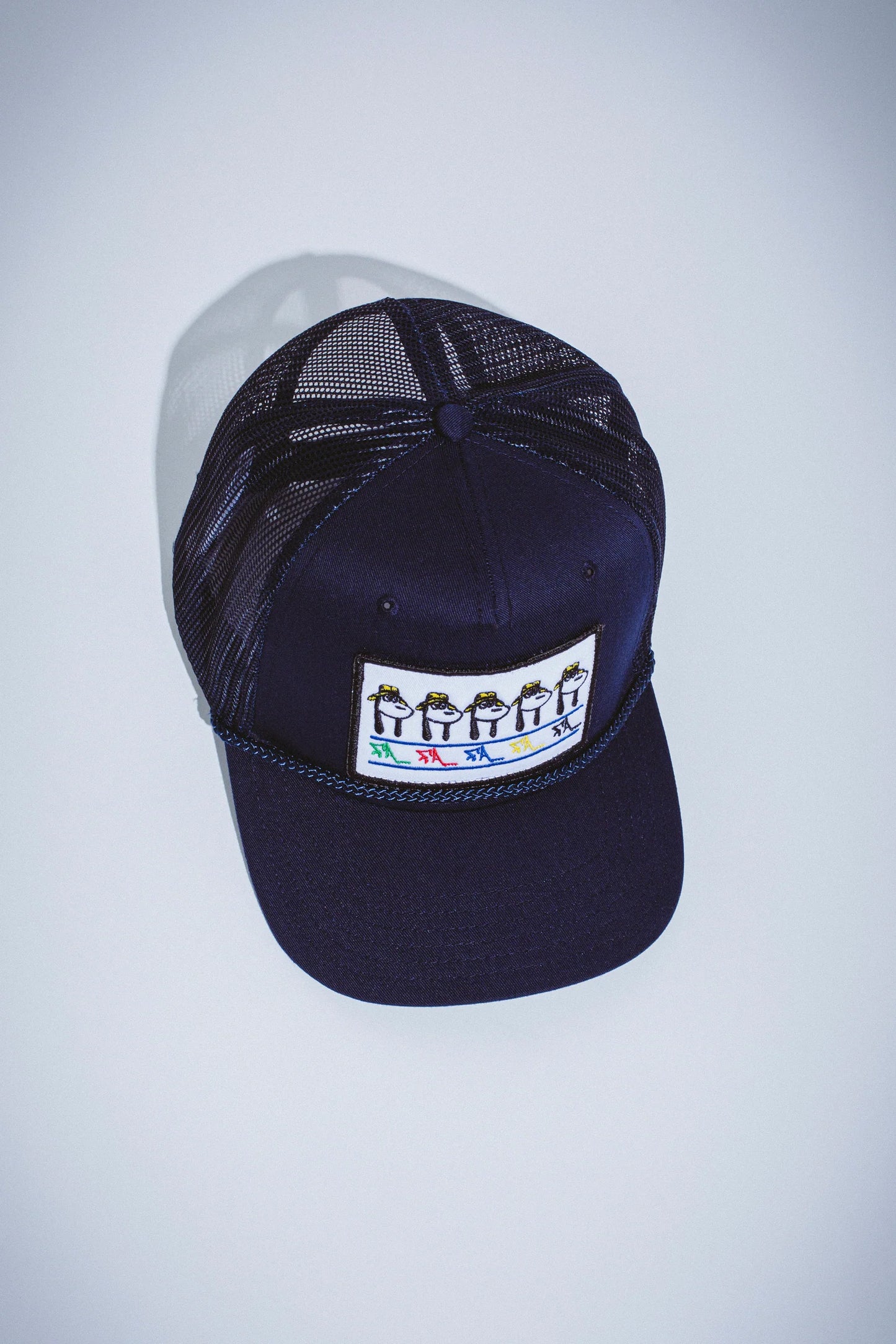 Spike Repeat Embroidered 5 Panel Mesh Adjustable Snapback Hat OS