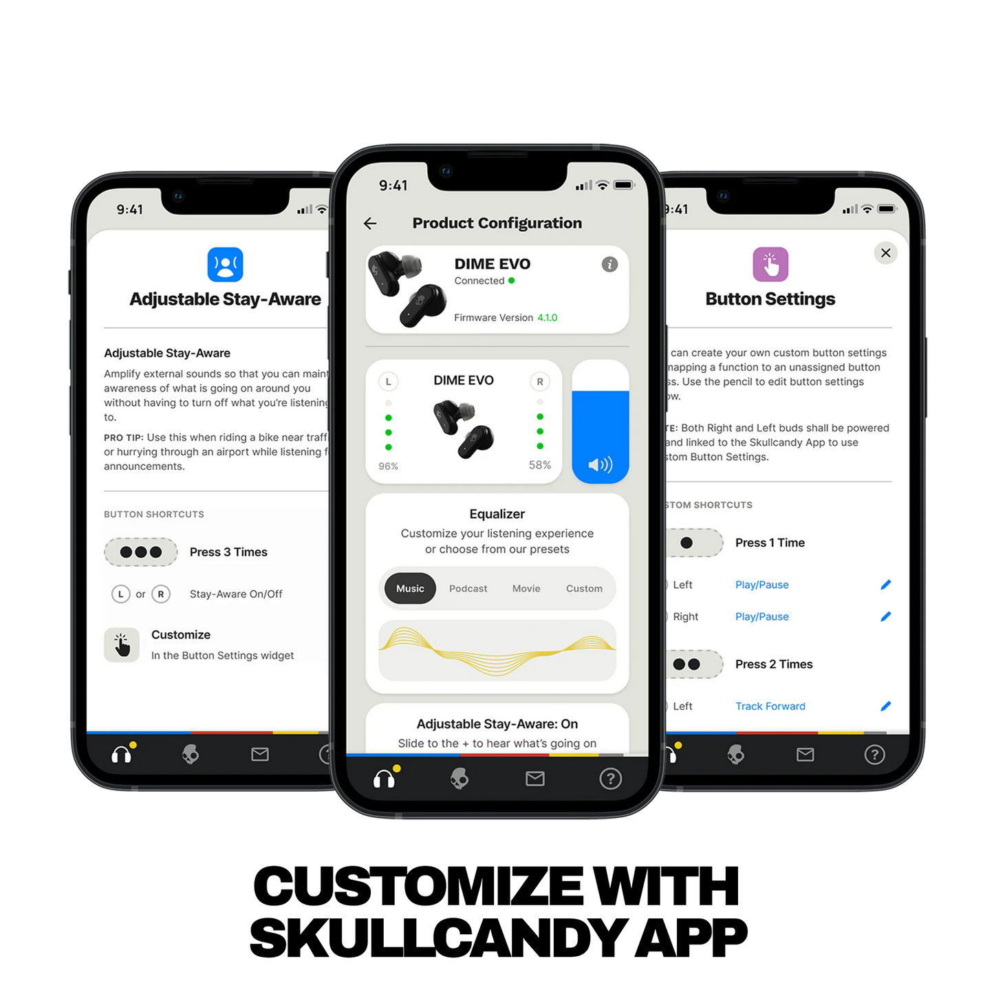 Skull Candy X FA Dime Evo BT Wireless Earbuds Blk/Sil